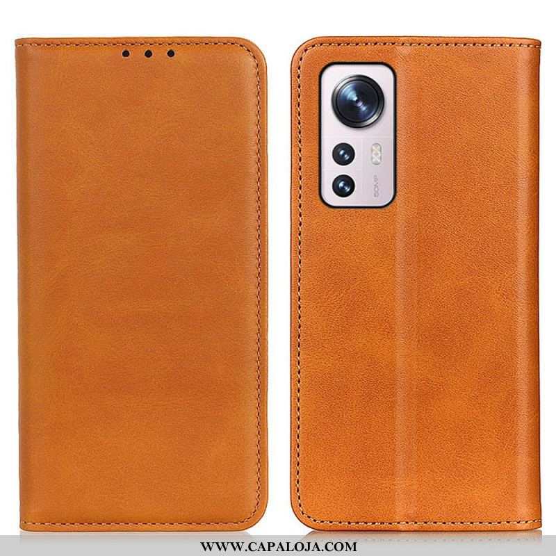 Capa De Celular Para Xiaomi 12 Pro Flip Couro Rachado Elegância