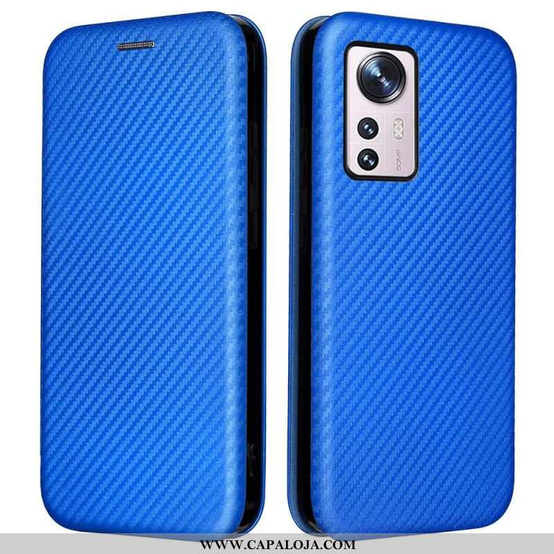 Capa De Celular Para Xiaomi 12 Pro Flip Silicone De Carbono Colorido