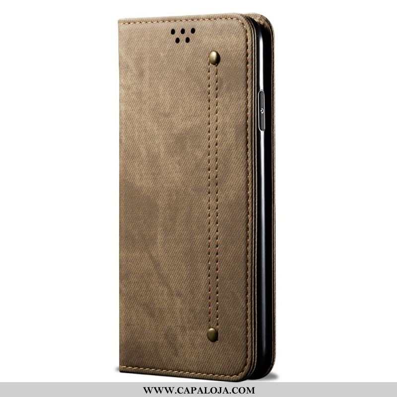 Capa De Celular Para Xiaomi 12 Pro Flip Tecido Jeans