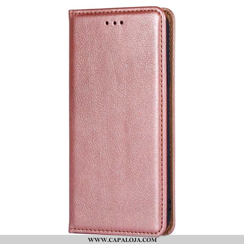 Capa De Celular Para Xiaomi 13 Flip Costura De Couro Falso