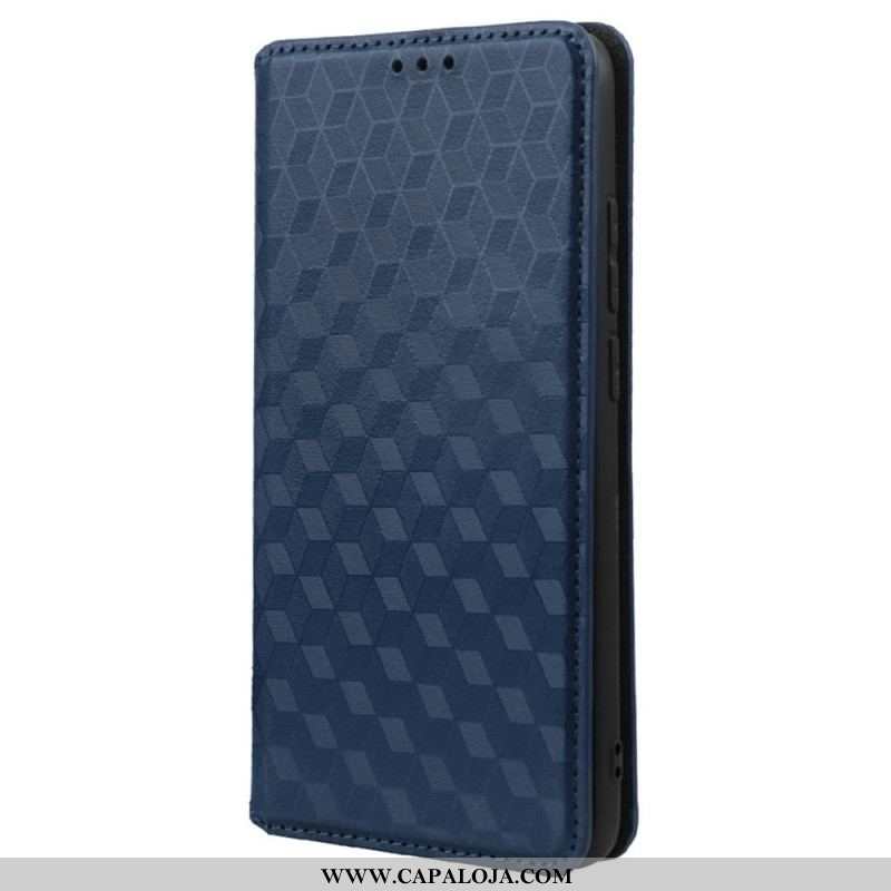 Capa De Celular Para Xiaomi Redmi A1 Flip Efeito Couro Cubo 3d