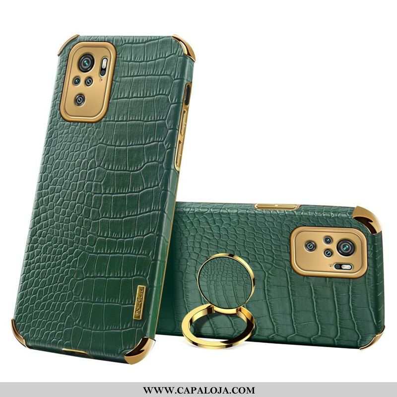 Capa De Celular Para Xiaomi Redmi Note 10 / 10S Efeito Pele De Crocodilo