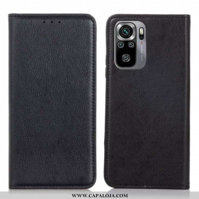 Capa De Celular Para Xiaomi Redmi Note 10 / 10S Flip Couro Rachado De Lichia