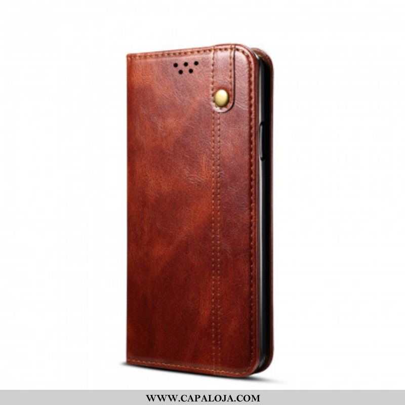 Capa De Celular Para Xiaomi Redmi Note 10 / 10S Flip Couro Sintético Encerado