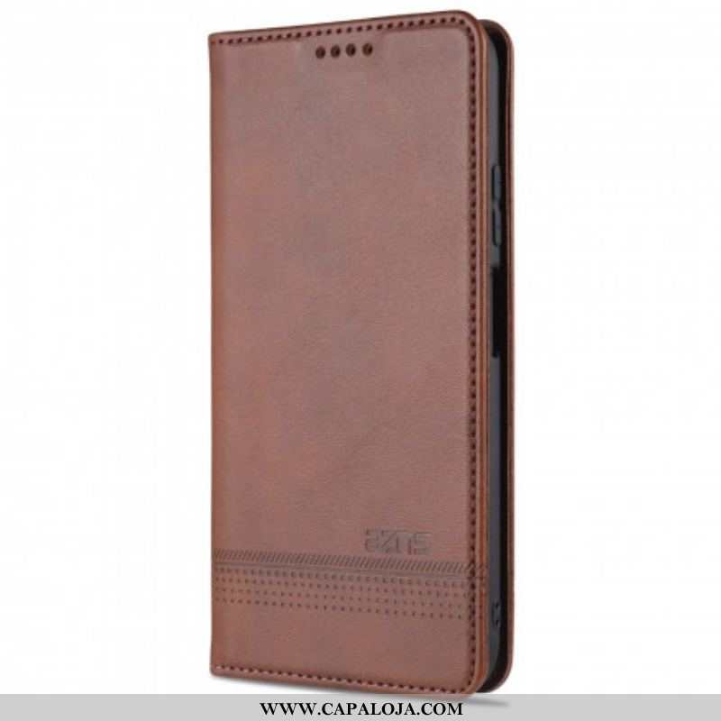 Capa De Celular Para Xiaomi Redmi Note 10 / 10S Flip Estilo De Couro Azns