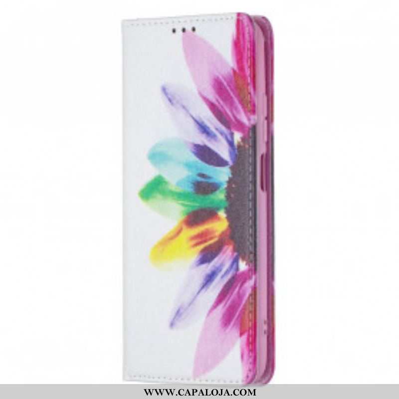 Capa De Celular Para Xiaomi Redmi Note 10 / 10S Flip Flor Aquarela