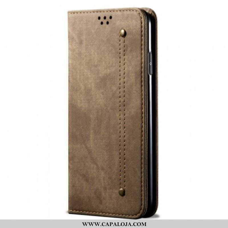 Capa De Celular Para Xiaomi Redmi Note 10 / 10S Flip Tecido Jeans