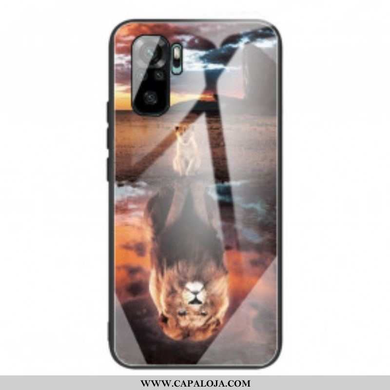 Capa De Celular Para Xiaomi Redmi Note 10 / 10S Vidro Temperado Do Sonho Do Filhote De Leão