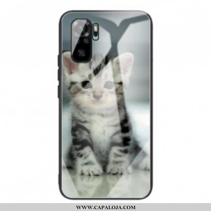 Capa De Celular Para Xiaomi Redmi Note 10 / 10S Vidro Temperado Gatinho