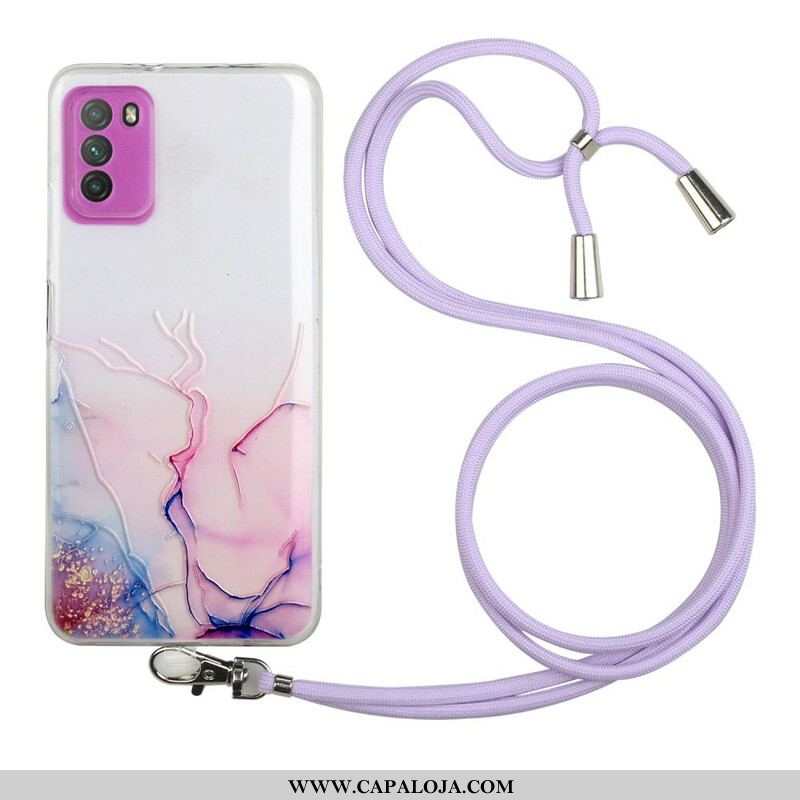 Capa De Celular Para Xiaomi Redmi Note 10 5G De celular Com Cordão De Mármore