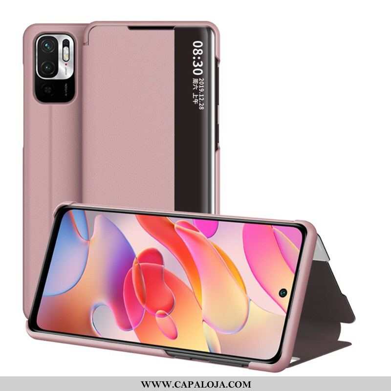 Capa De Celular Para Xiaomi Redmi Note 10 5G Efeito Couro Texturizado