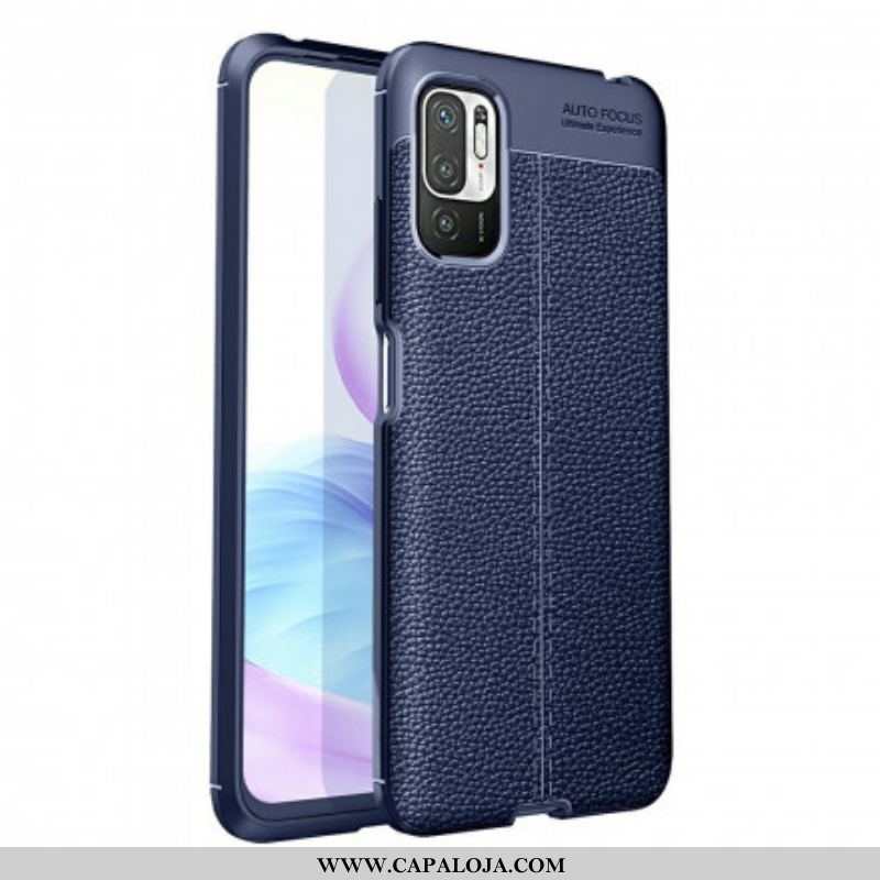 Capa De Celular Para Xiaomi Redmi Note 10 5G Linha Dupla Efeito Couro Litchi