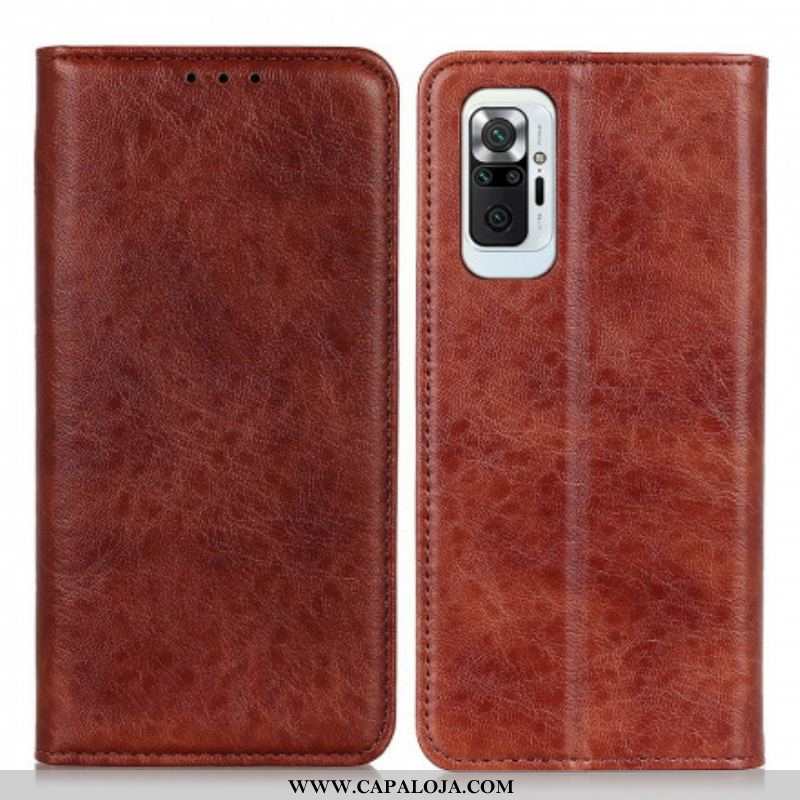 Capa De Celular Para Xiaomi Redmi Note 10 Pro Flip Couro Dividido Texturizado