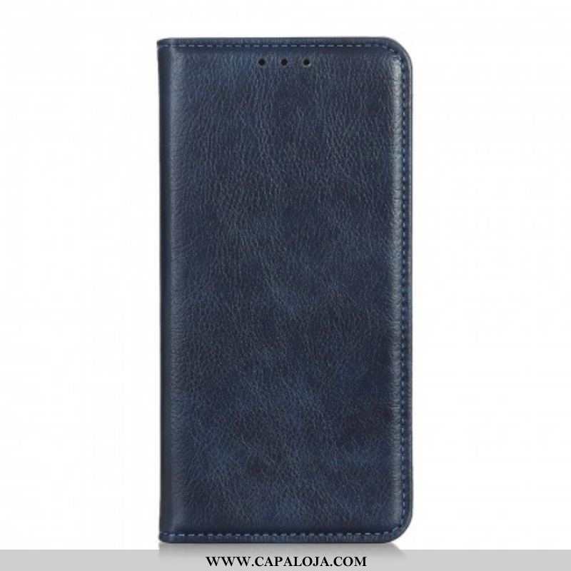 Capa De Celular Para Xiaomi Redmi Note 10 Pro Flip Couro Rachado De Lichia