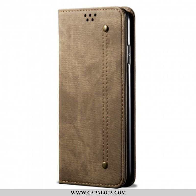 Capa De Celular Para Xiaomi Redmi Note 10 Pro Flip Tecido Jeans