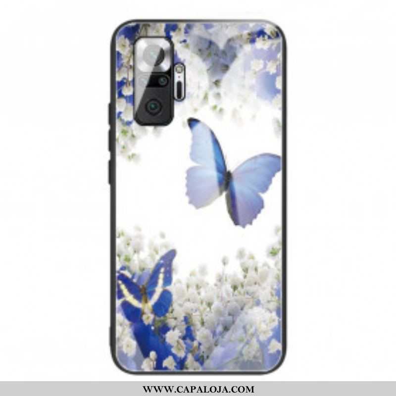 Capa De Celular Para Xiaomi Redmi Note 10 Pro Vidro Temperado Com Design De Borboletas