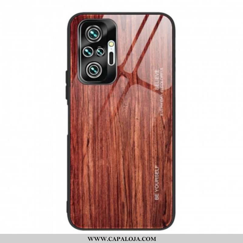 Capa De Celular Para Xiaomi Redmi Note 10 Pro Vidro Temperado Com Design De Madeira