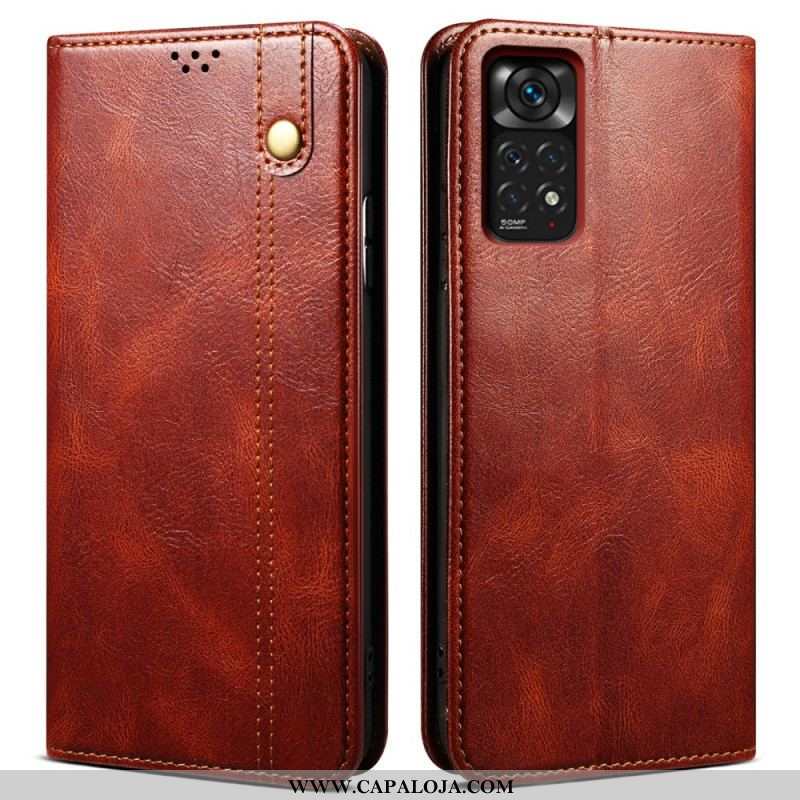 Capa De Celular Para Xiaomi Redmi Note 11 / 11S Flip Couro Sintético Encerado