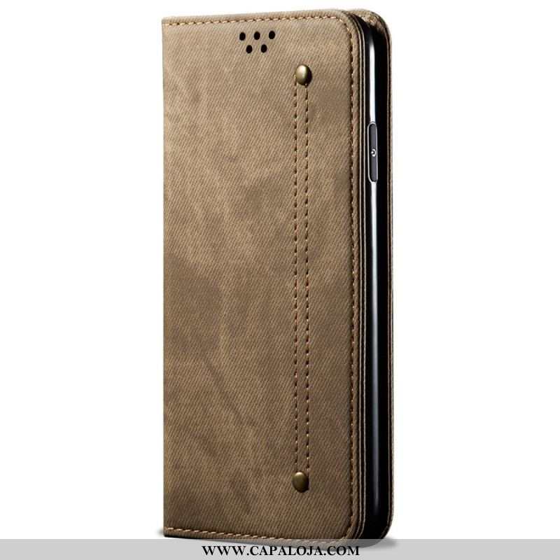 Capa De Celular Para Xiaomi Redmi Note 11 / 11S Flip Tecido Jeans