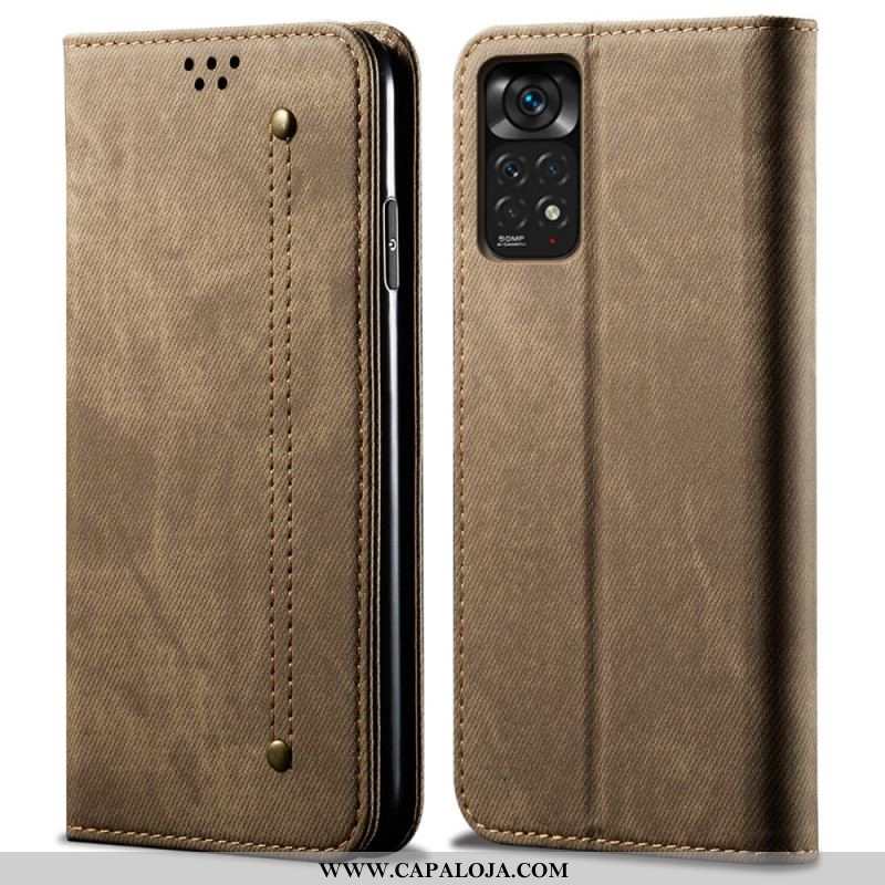 Capa De Celular Para Xiaomi Redmi Note 11 Pro / 11 Pro 5G Flip Tecido Jeans