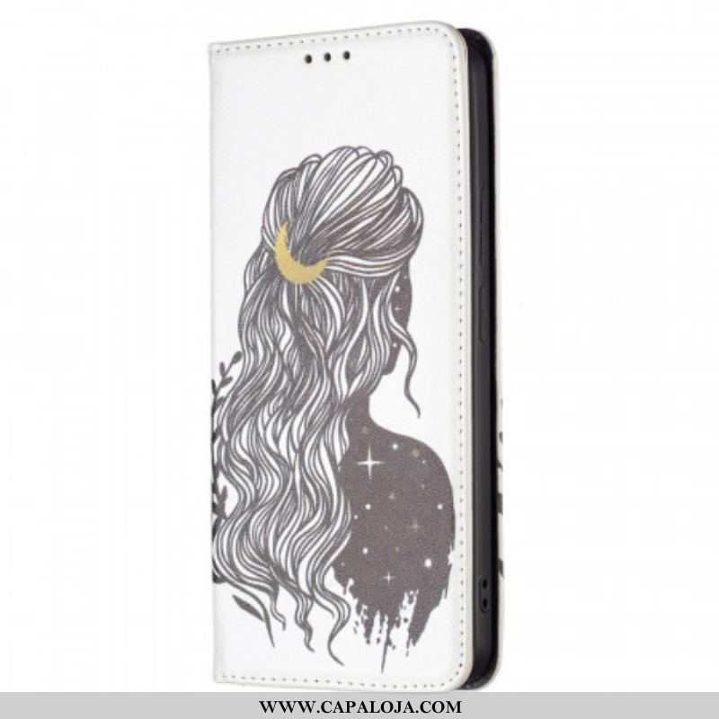 Capa De Celular Para Xiaomi Redmi Note 11 Pro Plus 5G Flip Cabelo Bonito