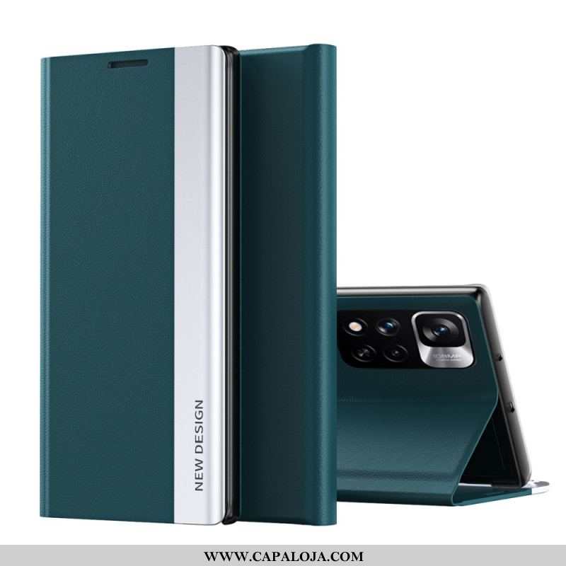 Capa De Celular Para Xiaomi Redmi Note 11 Pro Plus 5G Flip Novo Design De Couro Sintético