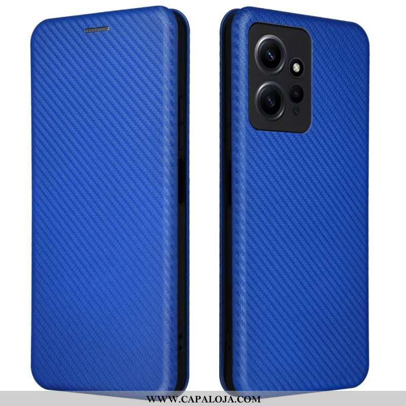 Capa De Celular Para Xiaomi Redmi Note 12 4G Flip Fibra De Carbono