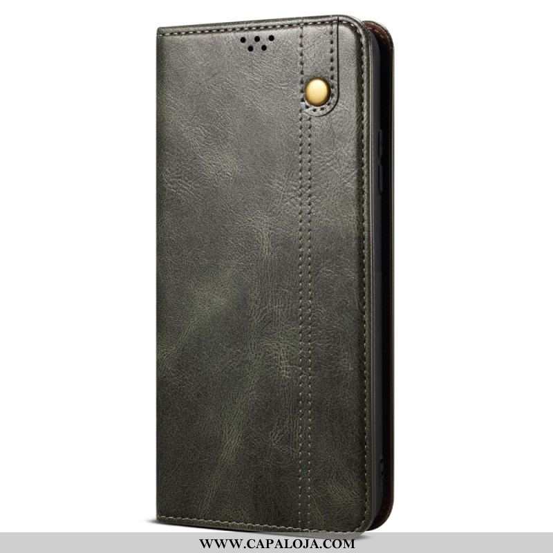 Capa De Celular Para Xiaomi Redmi Note 12 5G Flip Couro Sintético Encerado