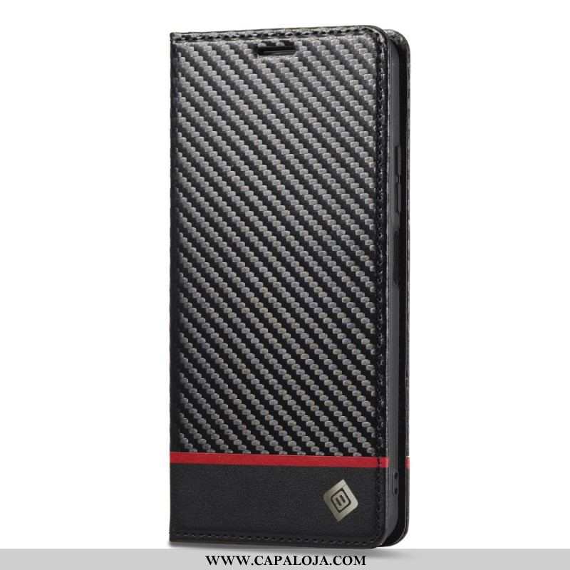 Capa De Celular Para Xiaomi Redmi Note 12 5G Flip Fibra De Carbono Lc.imeeke