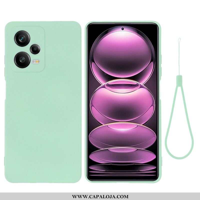 Capa De Celular Para Xiaomi Redmi Note 12 Pro Plus Silicone Líquido Com Cordão