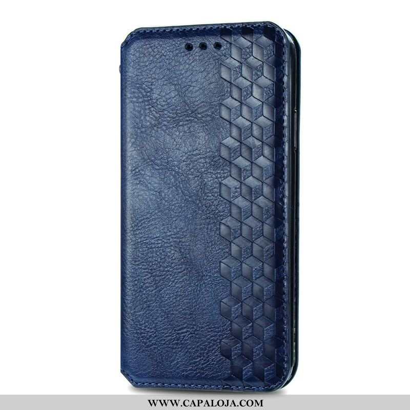 Capa De Celular Para iPhone 13 Mini Flip Textura Diamante Efeito Couro