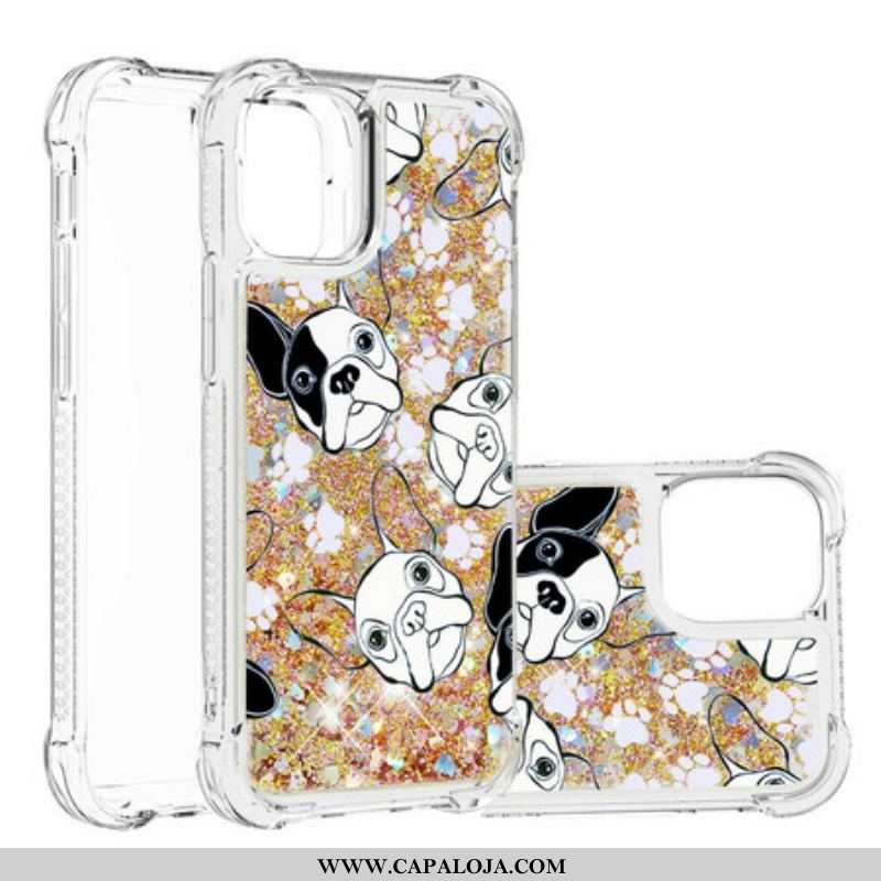 Capa De Celular Para iPhone 13 Mini Mr Dog Lantejoulas