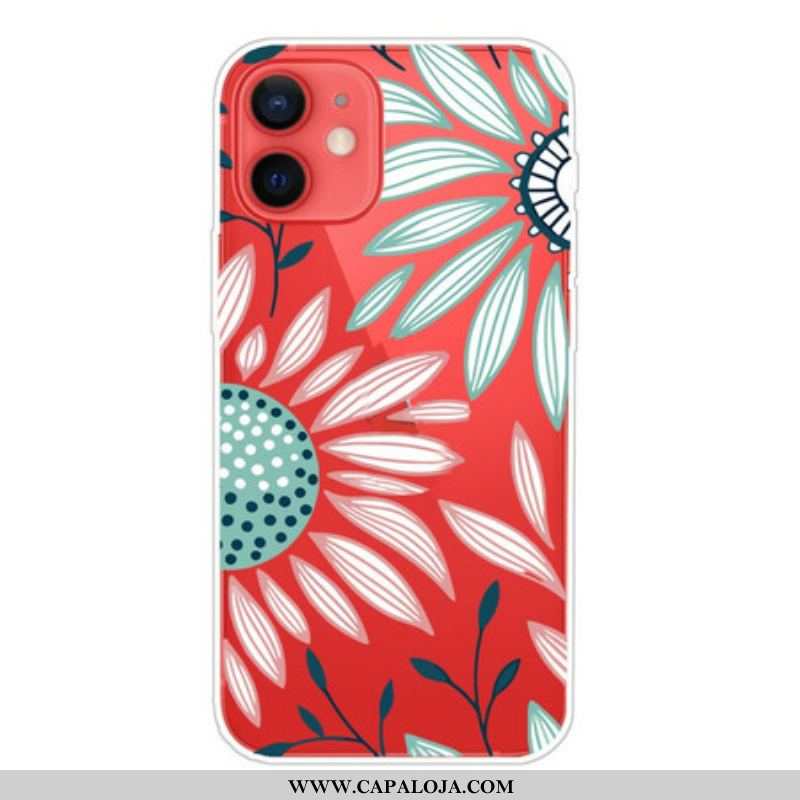 Capa De Celular Para iPhone 13 Mini Uma Flor Transparente