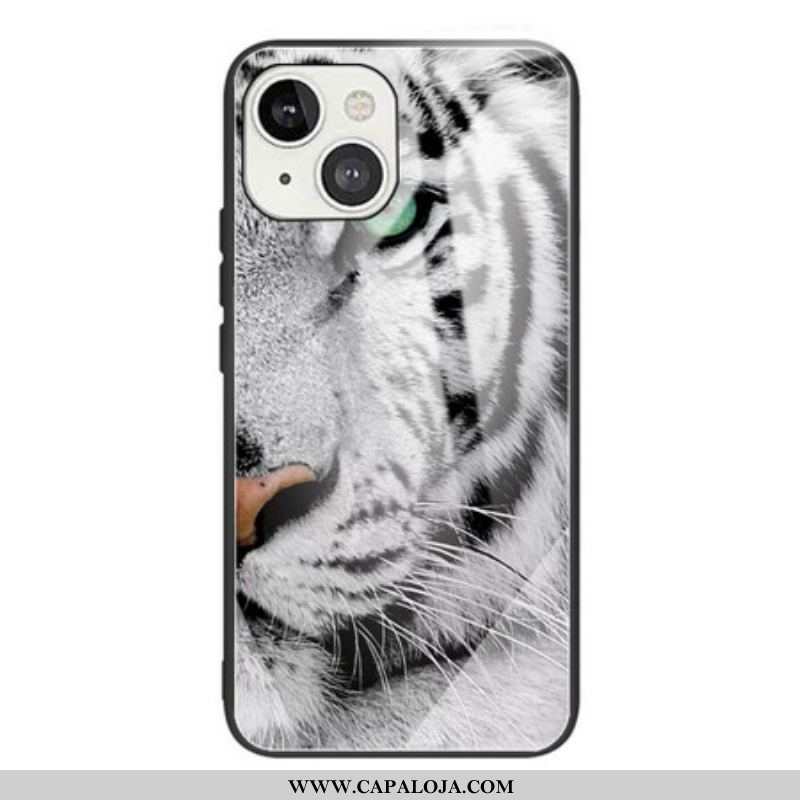 Capa De Celular Para iPhone 13 Mini Vidro Temperado Tigre