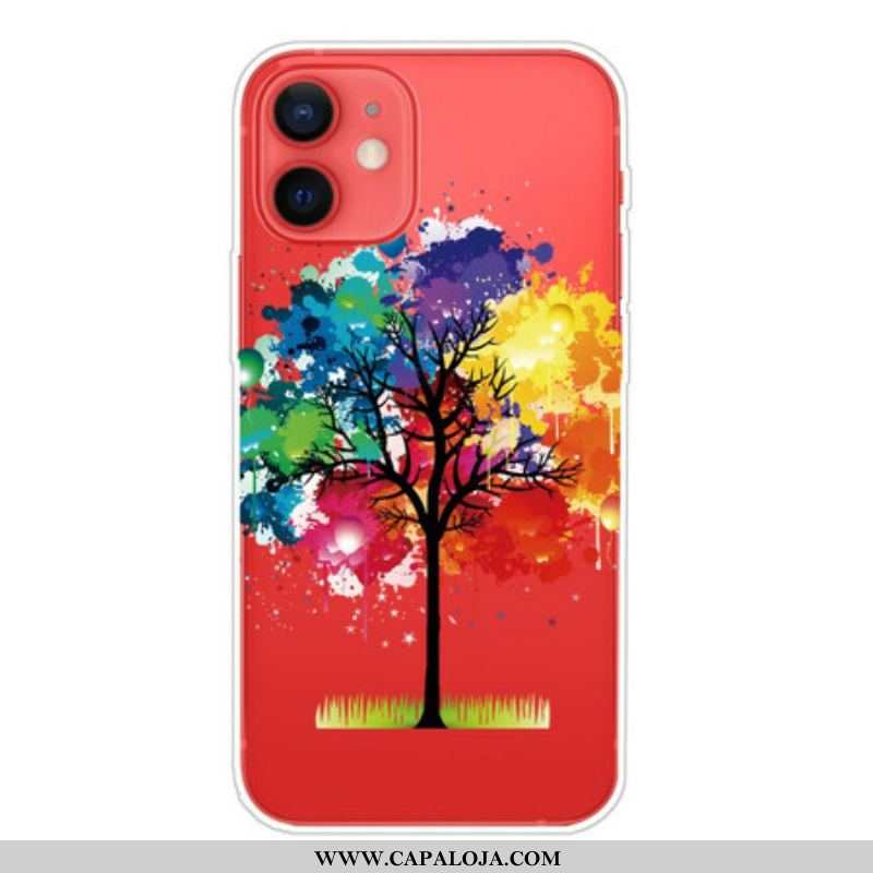 Capa De Celular Para iPhone 13 Mini Árvore Aquarela Perfeita