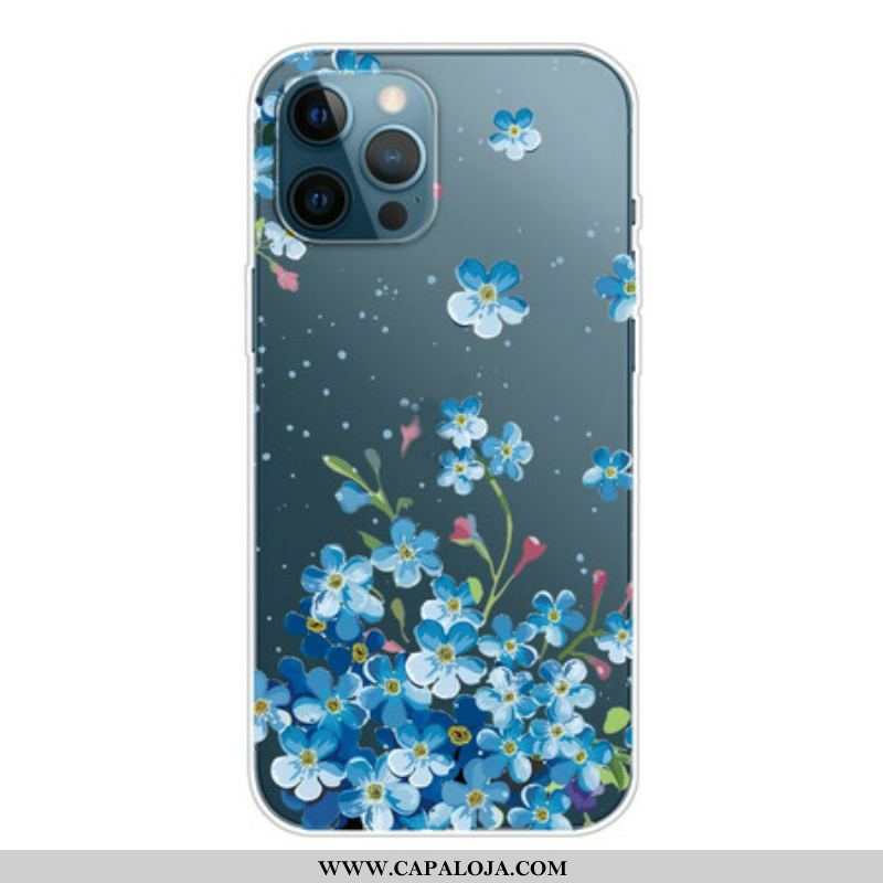 Capa De Celular Para iPhone 13 Pro Buquê De Flores Azuis