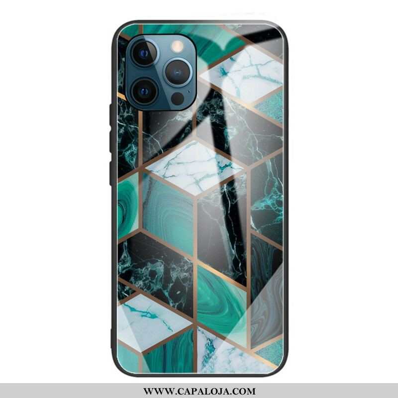 Capa De Celular Para iPhone 13 Pro Max Geometria Mármore Vidro Temperado