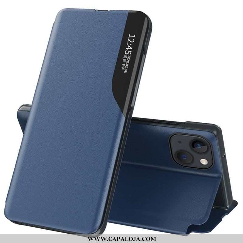 Capa De Celular Para iPhone 14 Couro Sintético Texturizado