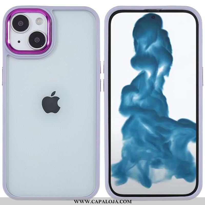 Capa De Celular Para iPhone 14 Plus Bordas De Silicone Acrílico