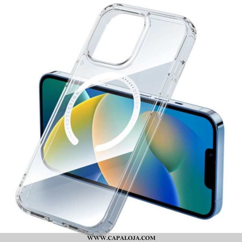 Capa De Celular Para iPhone 14 Plus Compatível Com Magsafe Rook Transparente