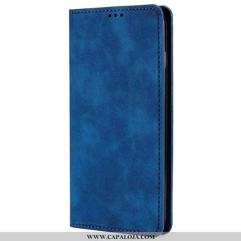 Capa De Celular Para iPhone 14 Plus Flip Elegância De Couro Sintético