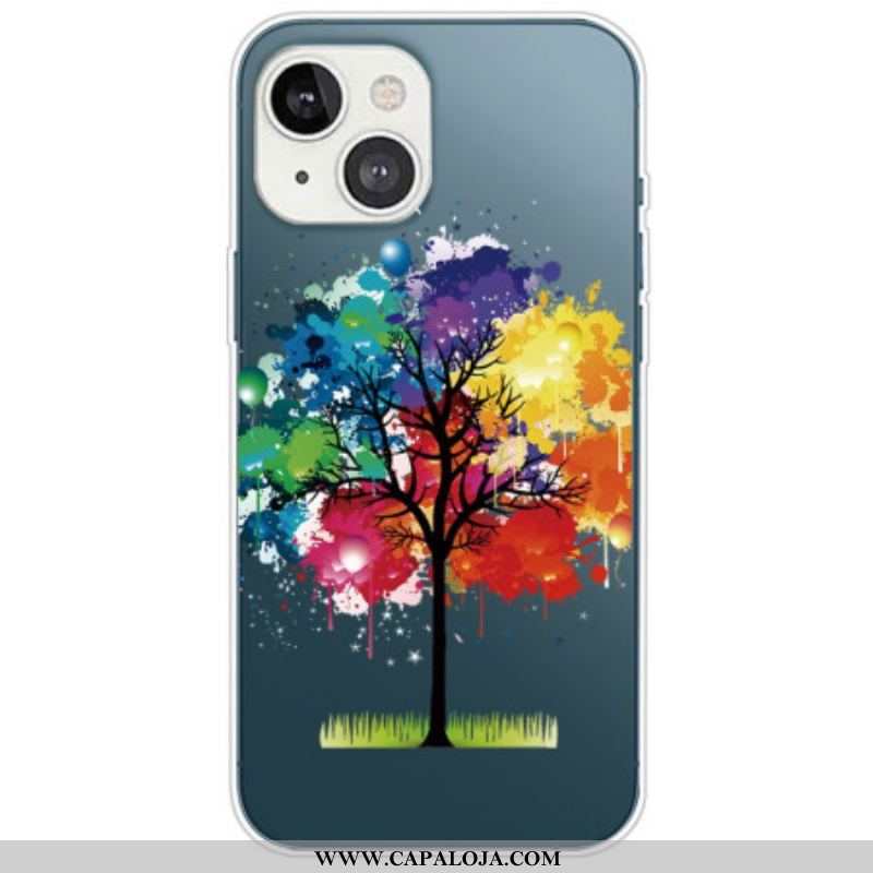 Capa De Celular Para iPhone 14 Plus Árvore Aquarela Perfeita