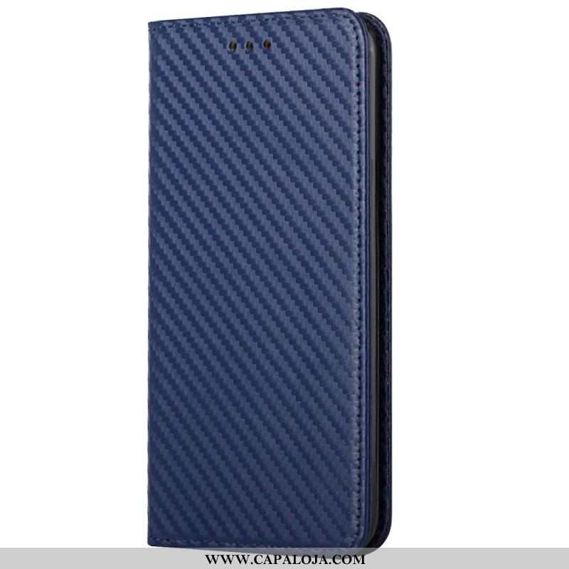 Capa De Celular Para iPhone 14 Pro De Cordão Flip Estilo Strappy Fibra De Carbono