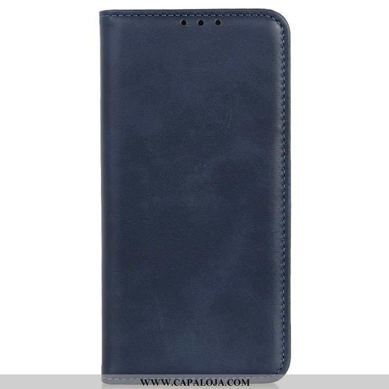 Capa De Celular Para iPhone 14 Pro Flip Clássico Couro Rachado