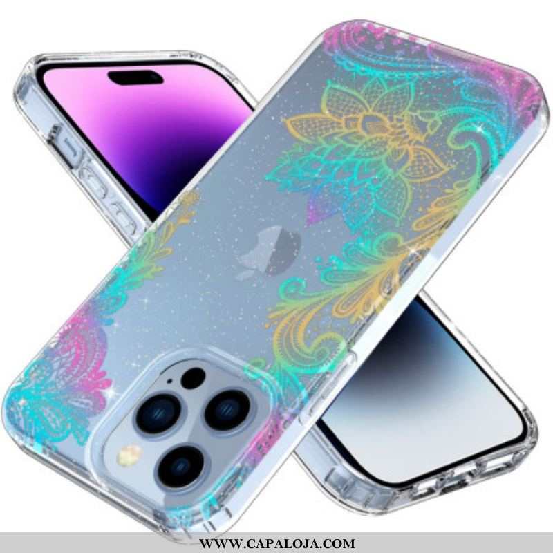 Capa De Celular Para iPhone 14 Pro Flores Sem Costura