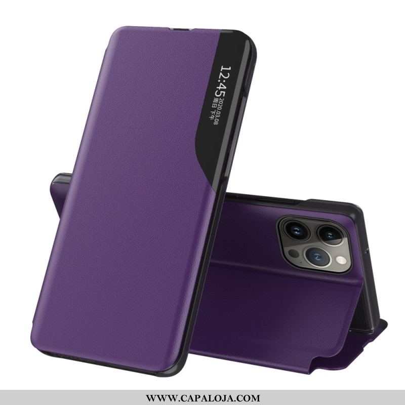 Capa De Celular Para iPhone 14 Pro Max Couro Sintético Texturizado