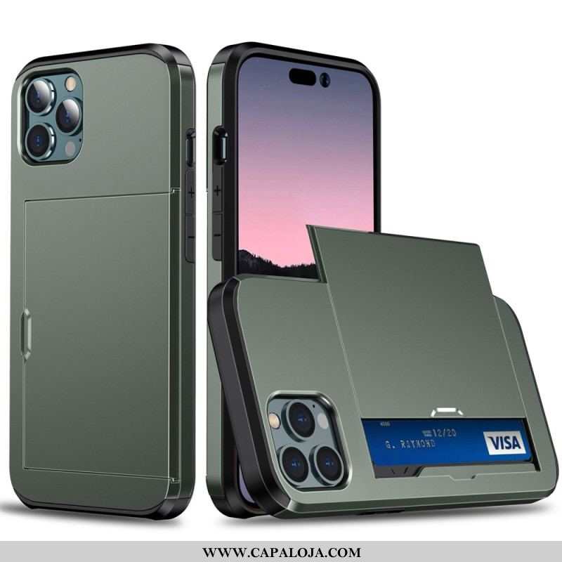 Capa De Celular Para iPhone 14 Pro Max Dois Porta-cartões Com Zíper