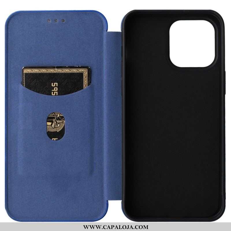 Capa De Celular Para iPhone 14 Pro Max Flip Fibra De Carbono