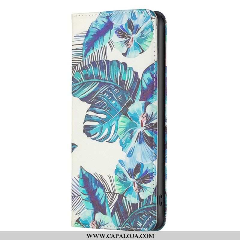 Capa De Celular Para iPhone 14 Pro Max Flip Folhas