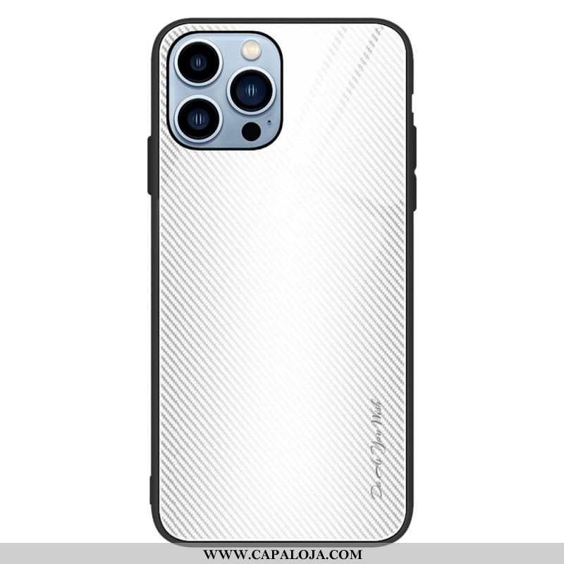 Capa De Celular Para iPhone 14 Pro Vidro Temperado De Fibra De Carbono Clássico